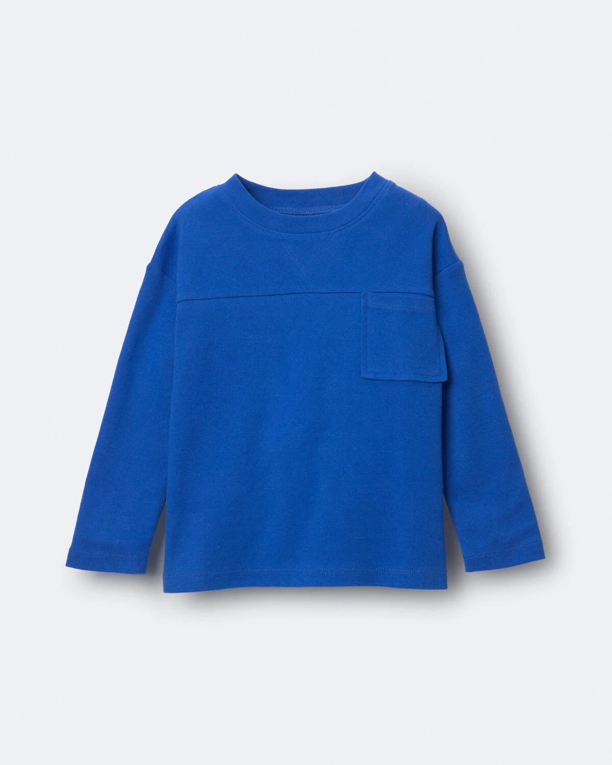 Toddler Ribbed Long-Sleeve Pocket Tee - Royal Blue