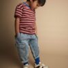 Toddler Boy Cargo Pant in Avenue Wash - Blue/Heather Grey