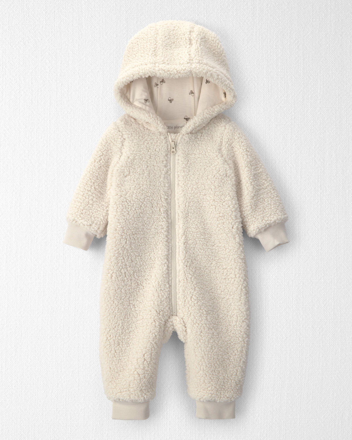 Baby Recycled Teddy Fleece Hooded Jumpsuit 1 Baby Recycled Teddy Fleece Hooded Jumpsuit