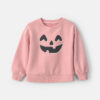 Toddler Girl Pumpkin Halloween French Terry Pullover Sweatshirt - Pink