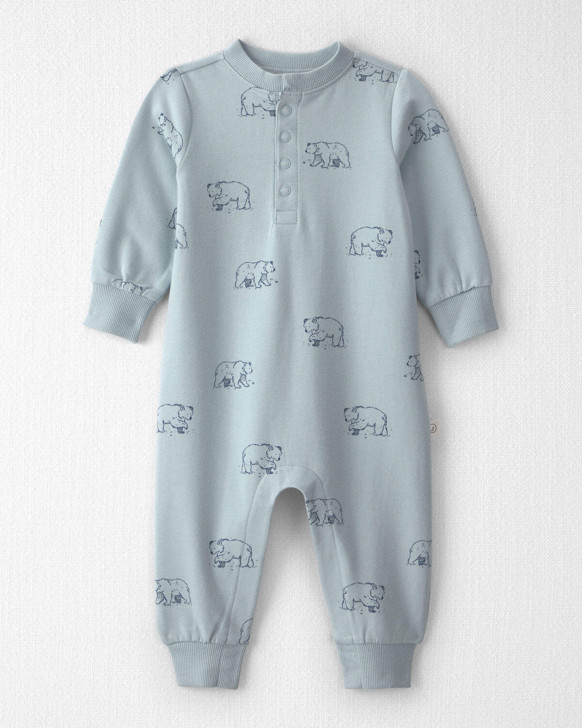 Baby Organic Cotton French Terry Jumpsuit in Winter Bears