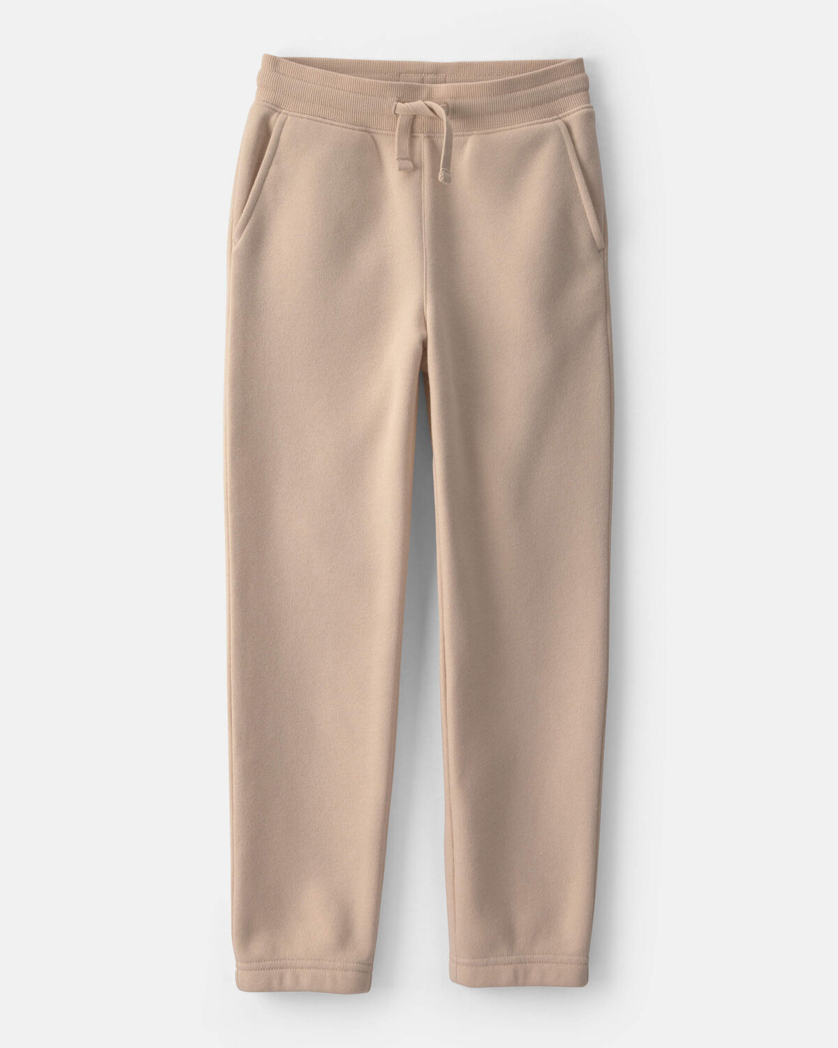 Boys Fleece Drawstring Knit Joggers - Tan 1 Boys Fleece Drawstring Knit Joggers - Tan