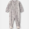 Baby Sheep 100% Cotton 2-Way Zip Sleep & Play Pajamas - Grey