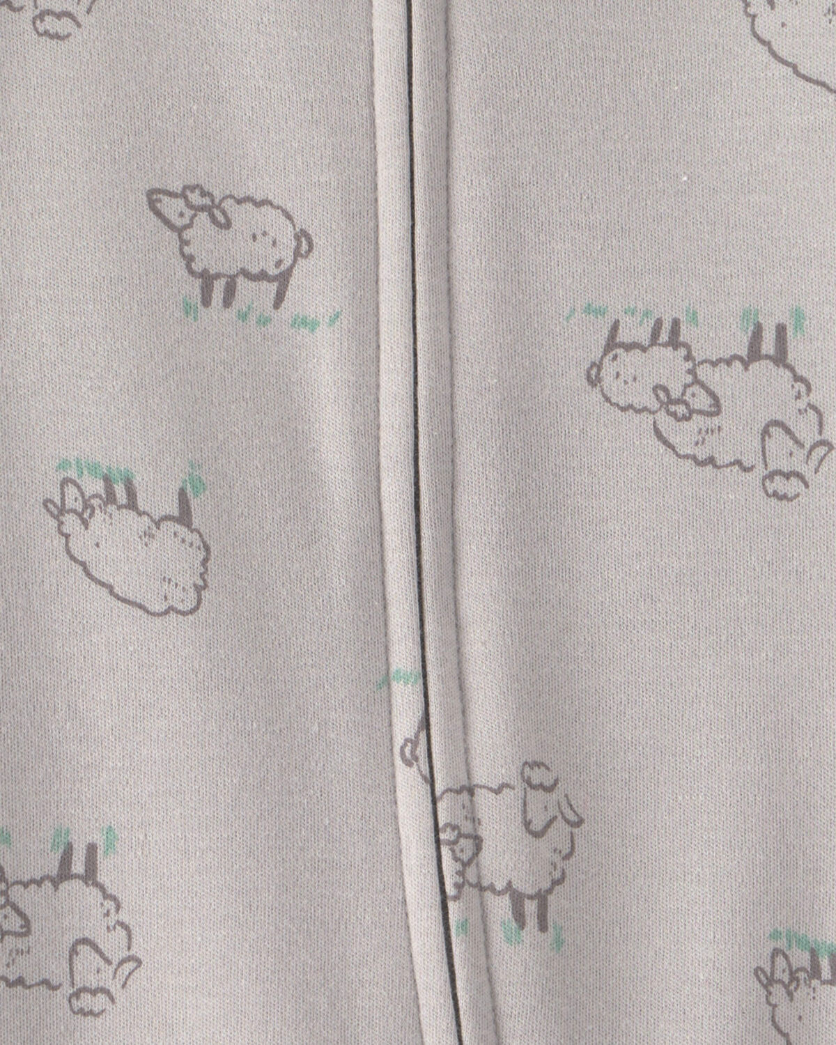 Baby Sheep 100% Cotton 2-Way Zip Sleep & Play Pajamas - Grey 3 Baby Sheep 100% Cotton 2-Way Zip Sleep & Play Pajamas - Grey
