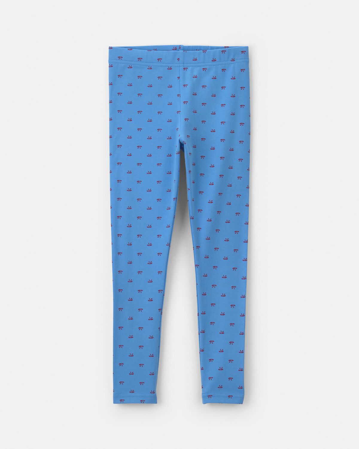 Girls Bow Pull-On Stretch Leggings - Blue 1 Girls Bow Pull-On Stretch Leggings - Blue