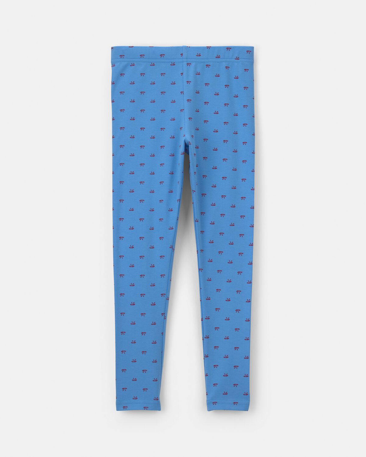 Girls Bow Pull-On Stretch Leggings - Blue 2 Girls Bow Pull-On Stretch Leggings - Blue