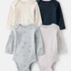 Baby Girl 4-Pack Unicorn, Heart, Star Print Long-Sleeve Multipack Bodysuits - Multi 10 Baby Girl 4-Pack Unicorn, Heart, Star Print Long-Sleeve Multipack Bodysuits - Multi