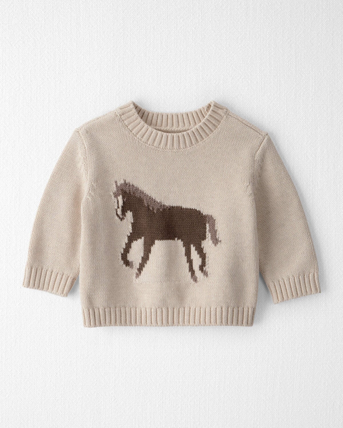 Baby Organic Cotton Horse Sweater Knit Pullover 1 Baby Organic Cotton Horse Sweater Knit Pullover