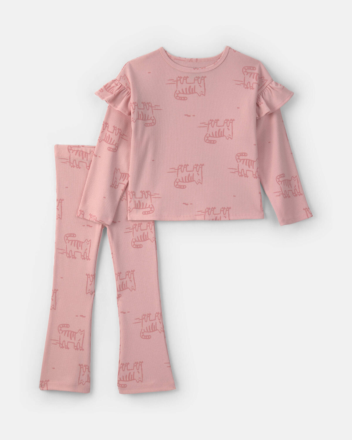 Toddler Girl Cat Long-Sleeve Top & Pant Set - Pink 1 Toddler Girl Cat Long-Sleeve Top & Pant Set - Pink