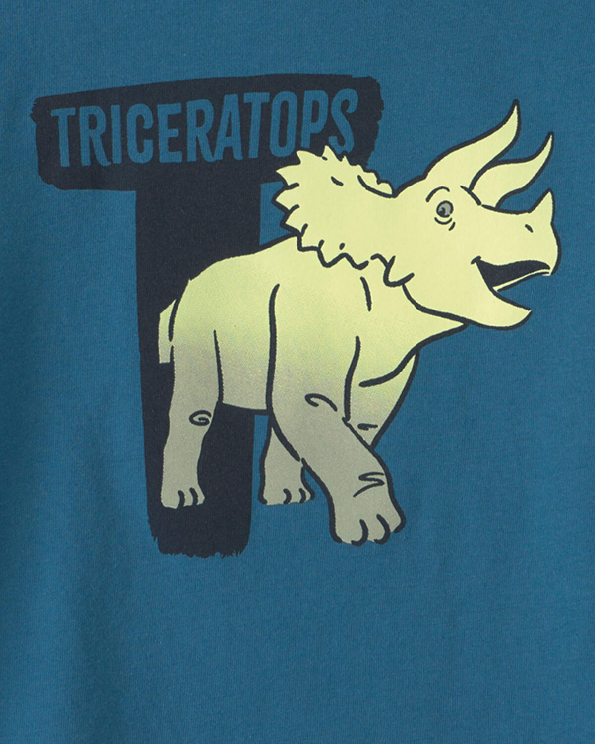 Toddler Boy Triceratops Dinosaur Graphic Tee - Blue