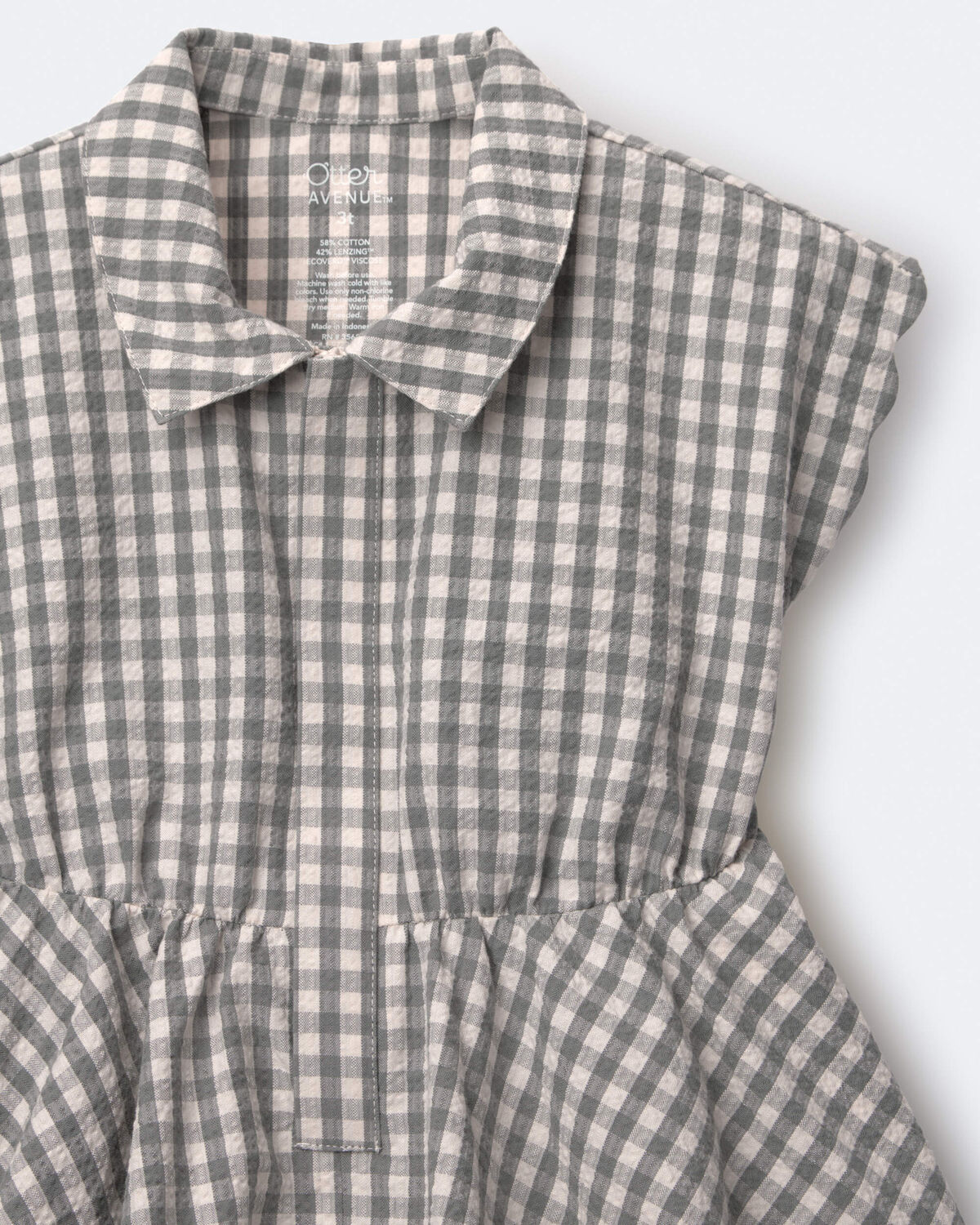 Toddler Girl Avenue Twirl™ Scalloped Dress in Gingham - Grey 6 Toddler Girl Avenue Twirl™ Scalloped Dress in Gingham - Grey