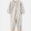 Baby Teddy Bear Cotton 2-Way Zip Sleep & Play Pajamas - Grey 10 Baby Teddy Bear Cotton 2-Way Zip Sleep & Play Pajamas - Grey