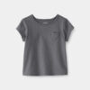 Baby Girl Heart Pocket Top - Grey