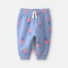 Baby Girl Floral Fleece Pants - Blue 4 Baby Girl Floral Fleece Pants - Blue