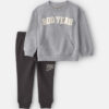 Toddler Boy 2-Piece 'Boo Yeah' Halloween Top & Pant Set - Grey/Black