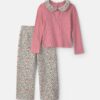 Girls 2-Piece Floral Fleece Long-Sleeve Top & Pant Set - Pink