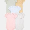 Baby Girl 5-Pack Animal Short-Sleeve Cotton Bodysuits