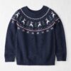 Kids Organic Cotton Fair Isle Sweater Knit Pullover