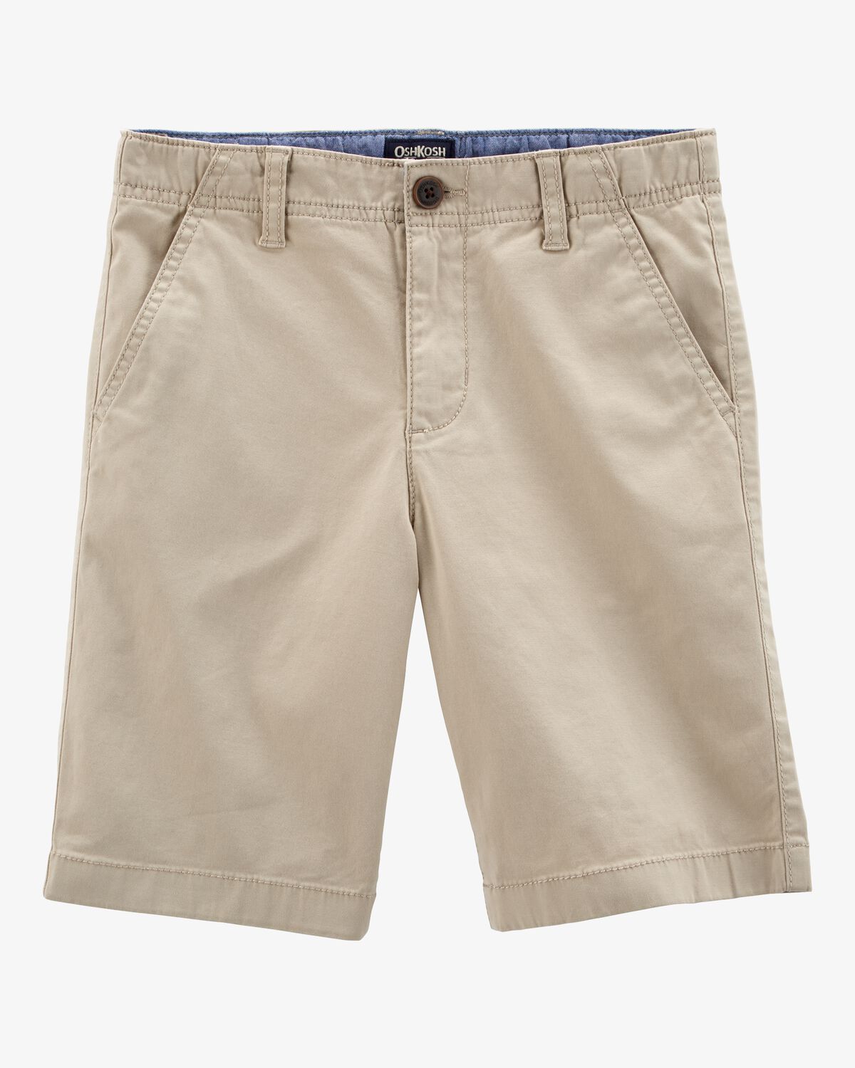Boys Stretch Chino Uniform Shorts - Khaki 1 Boys Stretch Chino Uniform Shorts - Khaki