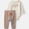 Baby 2-Piece 'Baby's First Thanksgiving' Top & Pant Set - Brown/Cream