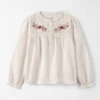 Toddler Girl Organic Cotton Embroidered Gauze Top