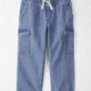 Toddler Organic Cotton Denim Cargo Pants 9 Toddler Organic Cotton Denim Cargo Pants