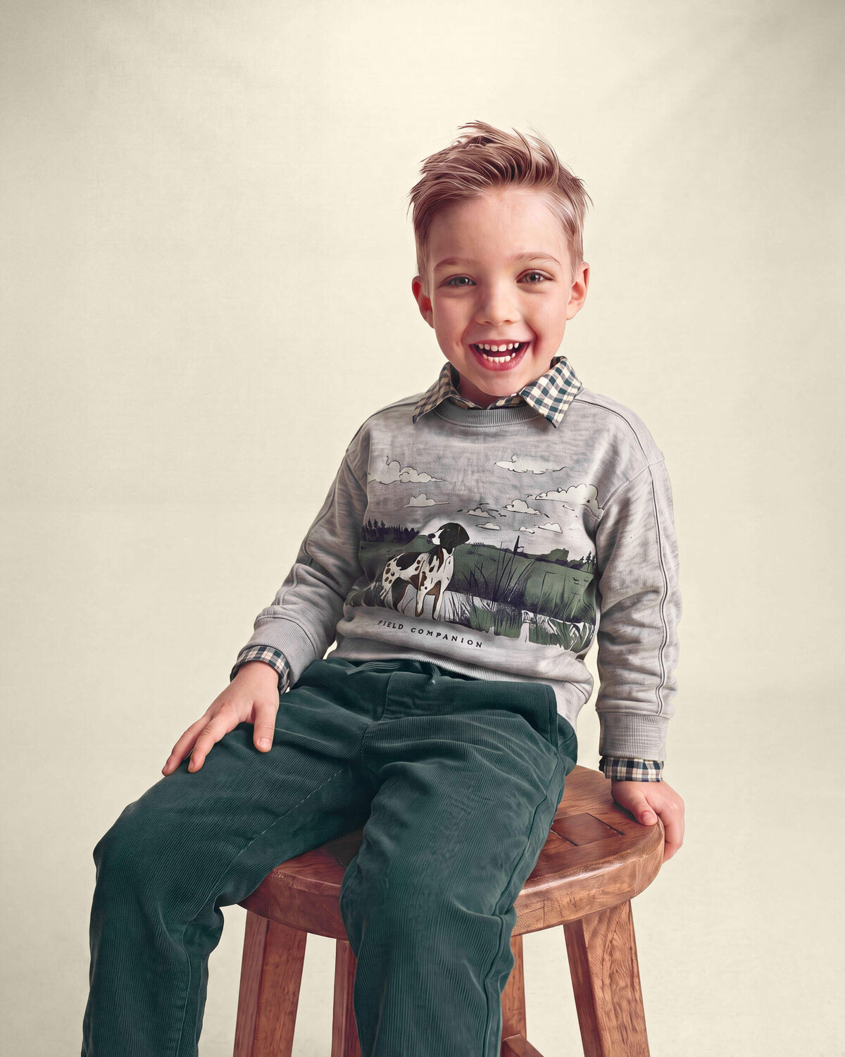 Boys 'Field Companion' Dog French Terry Pullover Sweatshirt - Grey 3 Boys 'Field Companion' Dog French Terry Pullover Sweatshirt - Grey
