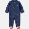 Baby Boy Fox 100% Cotton  2-Way Zip Sleep & Play Pajamas - Navy Blue
