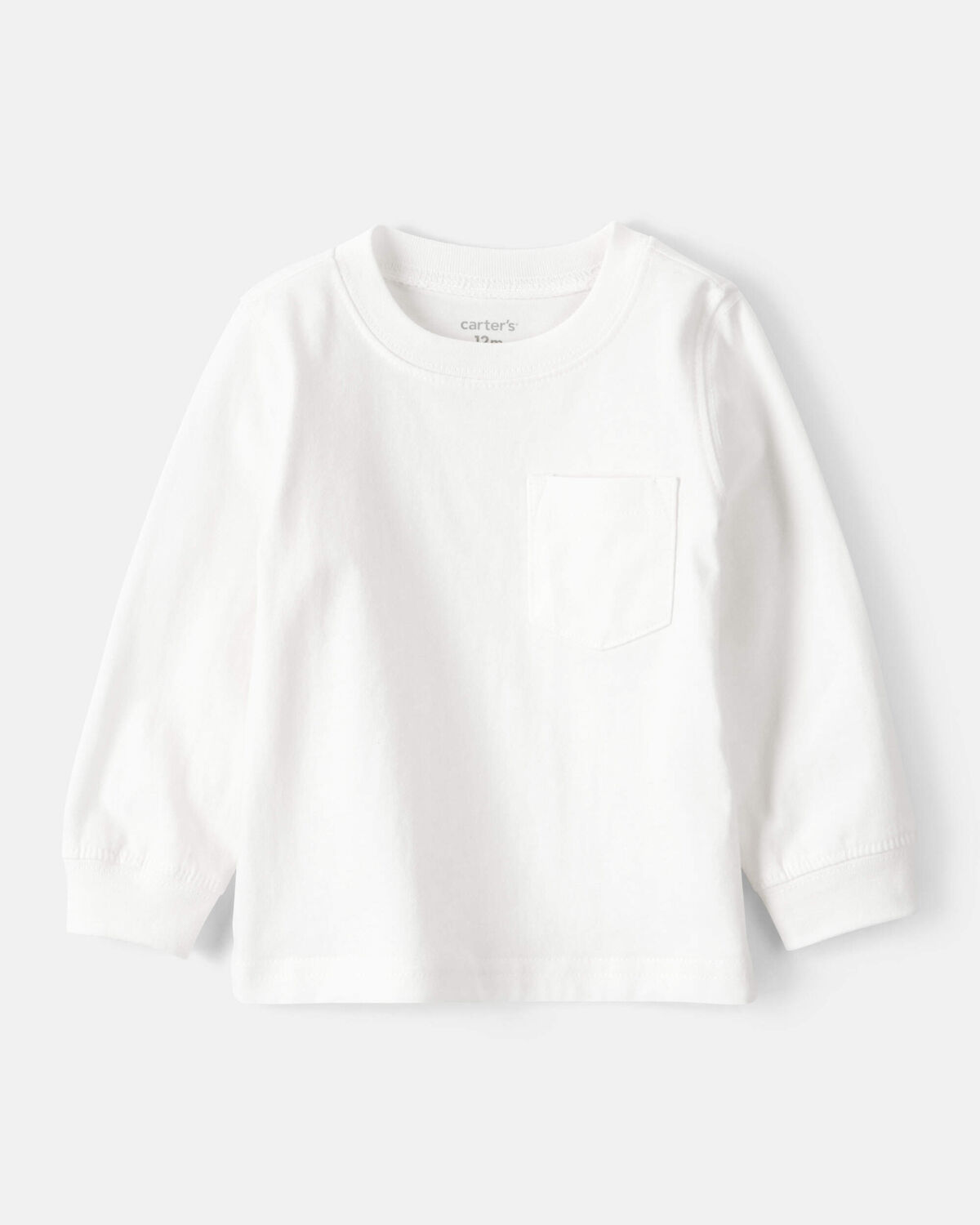 Baby Boy Long-Sleeve Pocket Tee - White