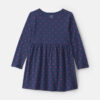 Toddler Girl Bow Long-Sleeve Dress - Navy Blue