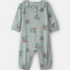 Baby Girl Floral Thermal Long-Sleeve Jumpsuit - Green
