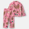Toddler Girl 2-Piece Christmas Gingerbread Fleece Loose Fit Pajama Set - Pink