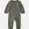 Baby Boy Striped PurelySoft™ Long-Sleeve Jumpsuit - Olive Green