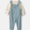 Baby Boy 2-Piece Wolf Long-Sleeve Overall Set - Blue/Cream 9 Baby Boy 2-Piece Wolf Long-Sleeve Overall Set - Blue/Cream