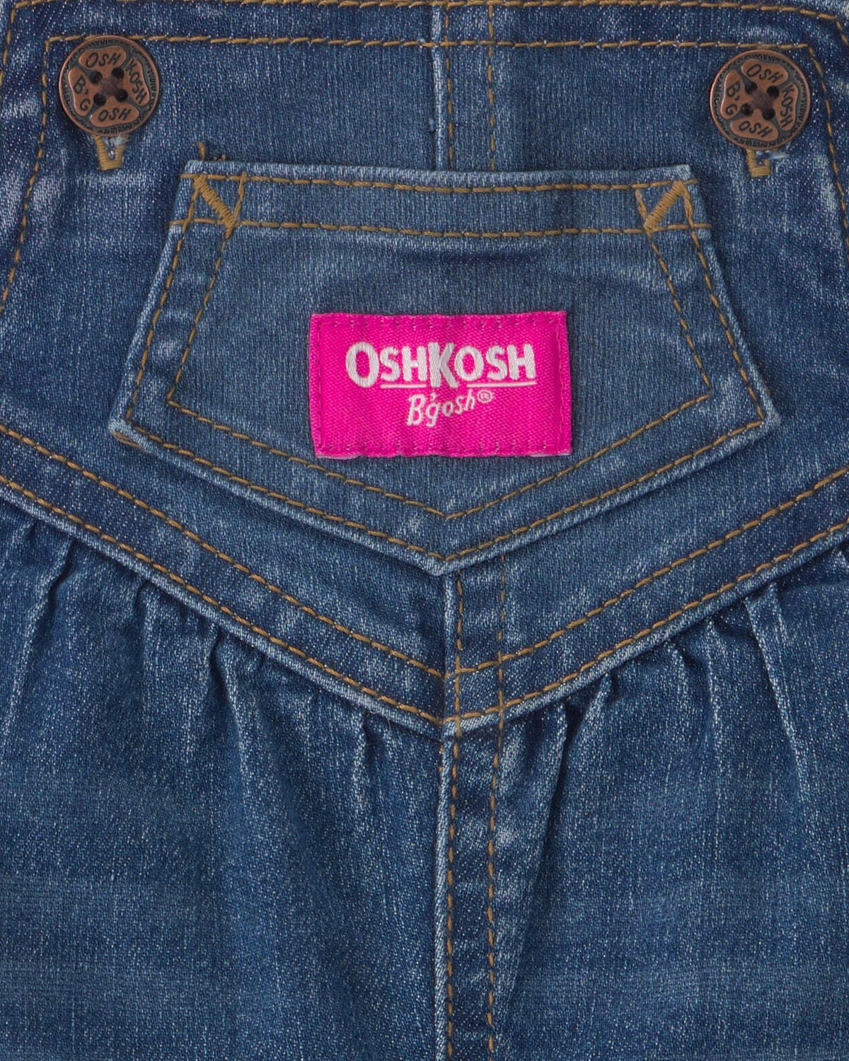 Baby Girl Denim Overalls - Medium Wash 4 Baby Girl Denim Overalls - Medium Wash