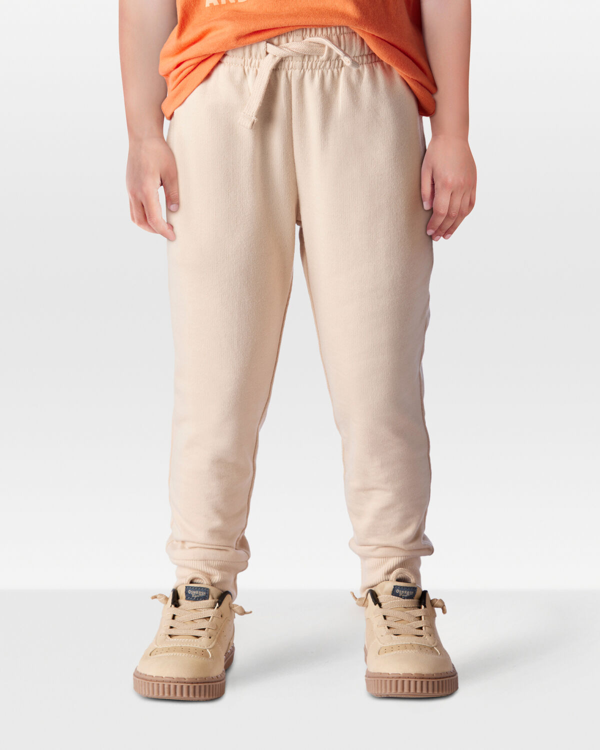 Toddler Boy Pull-On Drawstring Joggers - Khaki 3 Toddler Boy Pull-On Drawstring Joggers - Khaki