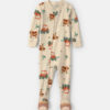 Toddler Boy 1-Piece Farm 100% Cotton Snug Fit Footed Pajama - Beige