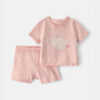 Baby Girl 2-Piece Bunny Short-Sleeve Sweater Top & Short Set - Pink