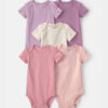 Baby Girl 5-Pack Multipack Bodysuits - Pink/Purple