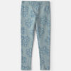 Girls Floral Pull-On Stretch Leggings - Blue