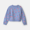 Girls Floral Fleece Pullover Sweatshirt - Blue/Pink 5 Girls Floral Fleece Pullover Sweatshirt - Blue/Pink