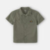 Boys Canvas Short-Sleeve Button-Down Shirt - Green