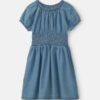 Girls Denim Short-Sleeve Dress - Indigo 4 Girls Denim Short-Sleeve Dress - Indigo