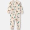 Baby Boy 1-Piece Dino 2-Way Zip DreamPlush Snug Fit Pajama - Cream