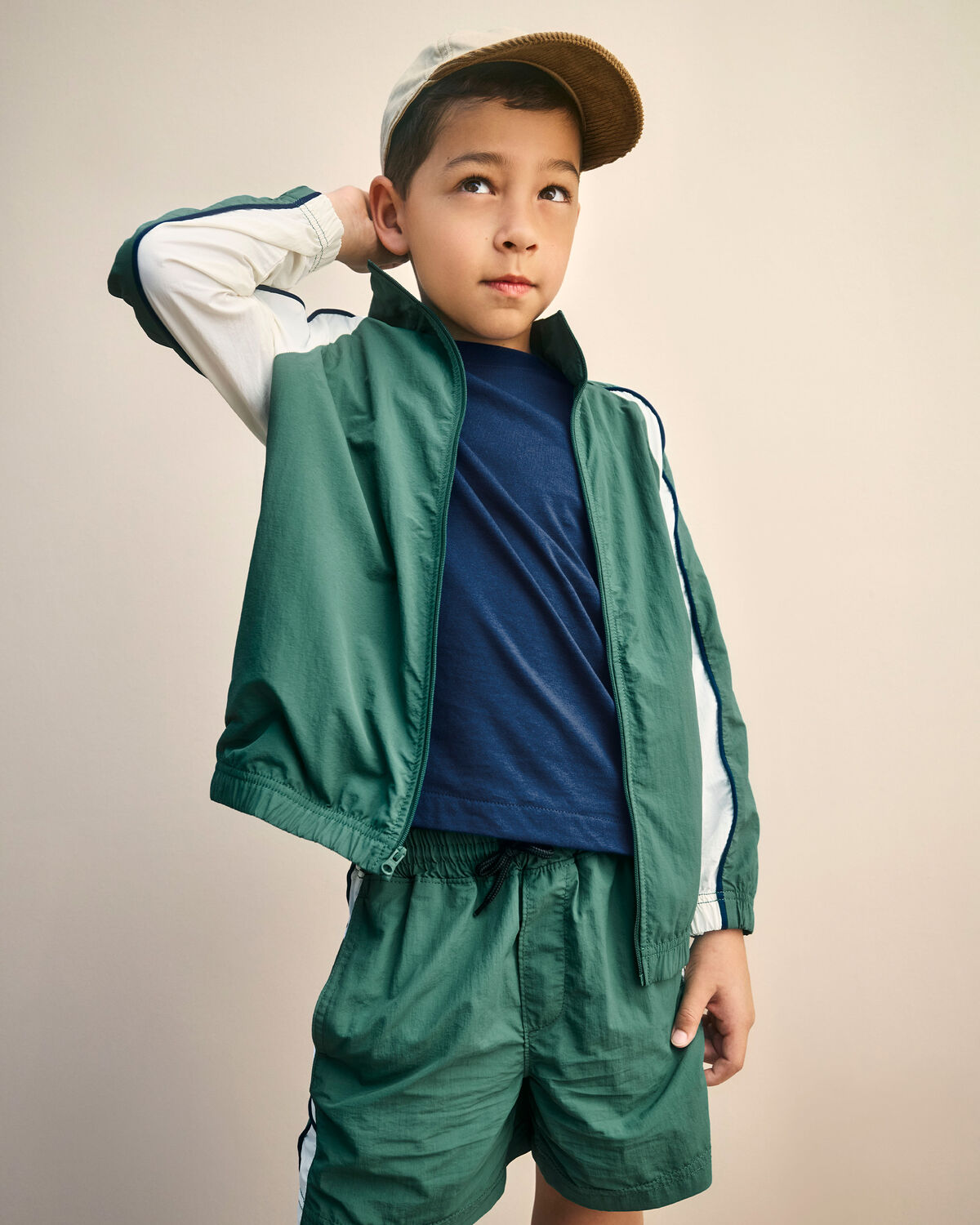 Boys Colorblock Active Windbreaker - Green