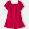 Toddler Girl Corduroy Short-Sleeve Dress - Red