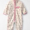 Baby Girl Recycled Mircofleece Jumpsuit in Radiant Rose