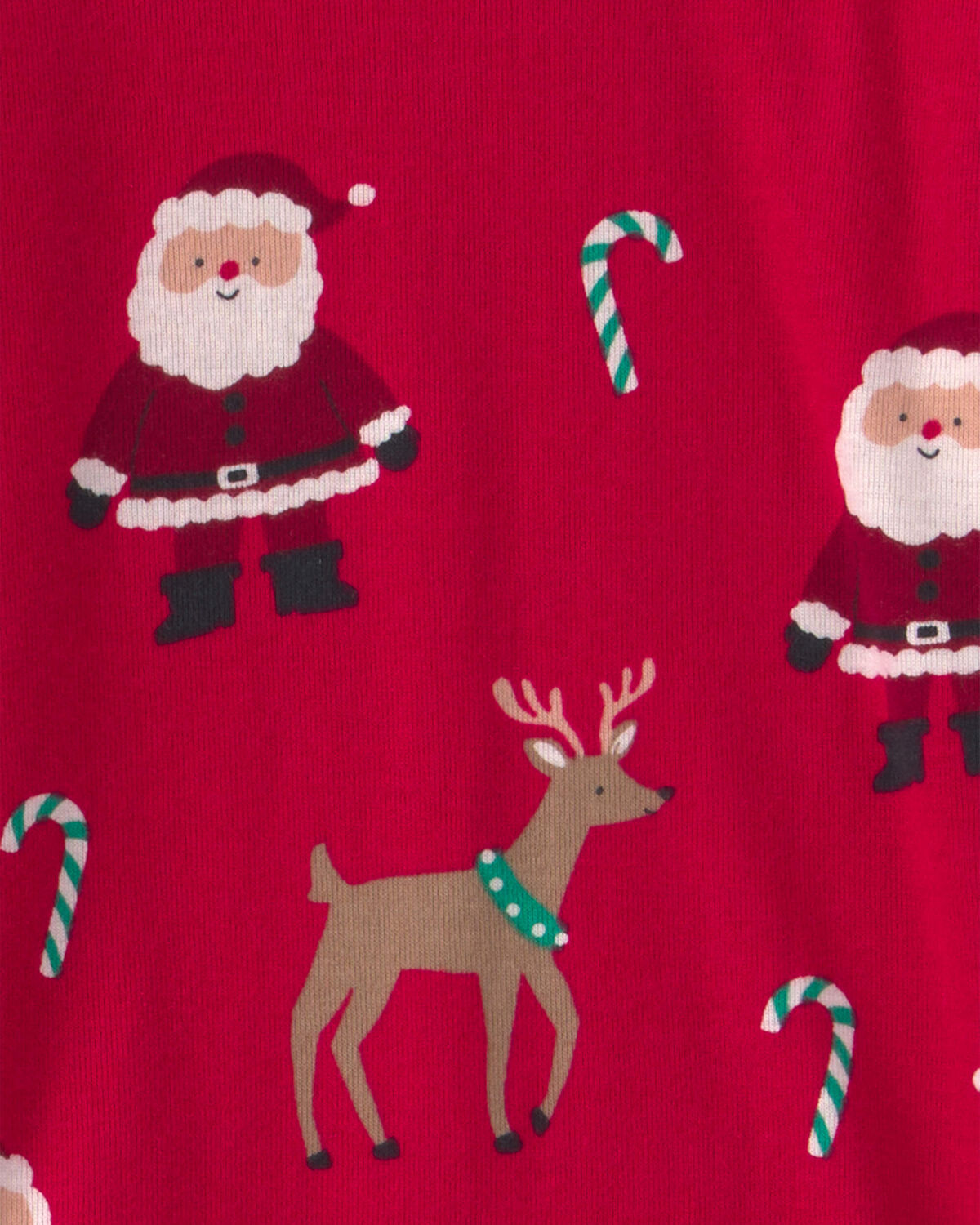 Toddler 2-Piece Beige Santa Christmas 100% Cotton Snug Fit Pajama Set - Red 2 Toddler 2-Piece Beige Santa Christmas 100% Cotton Snug Fit Pajama Set - Red