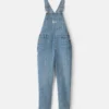 Girls Alphabet Denim Overalls - Light Wash