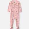 Toddler Girl 1-Piece Cow DreamPlush Snug Fit Footed Pajama - Pink